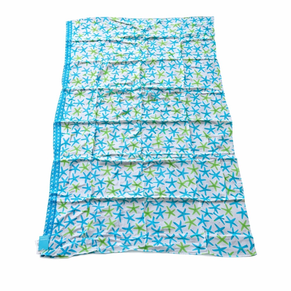 Starfish Print Blue and Green Swim Sarong New With Tags